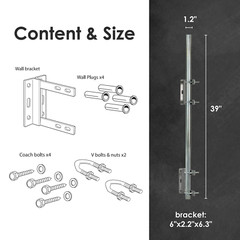 Solid TV Antenna Wall Mount Kit Weather Proof Easy Installation with Hardware
