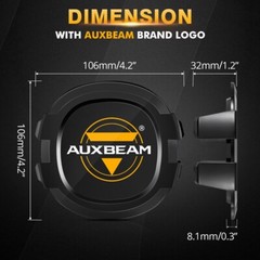 AUXBEAM 4″ 90W Amber LED Pods Work Light Bar Spot Driving Fog Lamp+Black Covers
