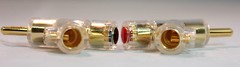 4 pk(2 pair) Gold Locking Speaker Cable Banana Plugs RoHS Compliant