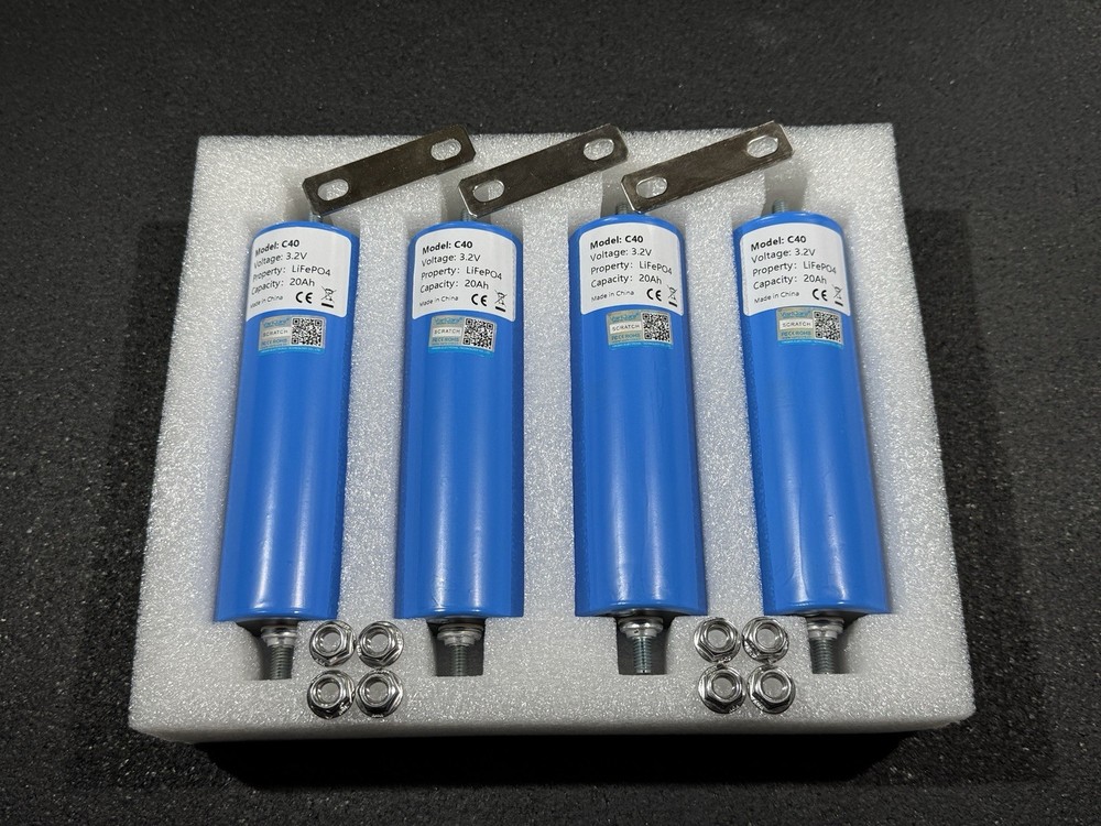 🇺🇸 U.S. STOCK 🇺🇸 – 4PCS – 3.2V 20Ah LiFePO4 Battery 40135 Lithium Cells C40