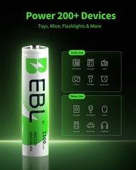 EBL 8 Packs Rechargeable AAA Batteries 1100mAh 1.2V Ni-MH Triple A Battery NiMH