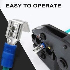 10-100PCS Blue Vinyl Insulated Piggy Back Wire Crimp Connectors Spade Terminals