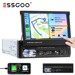 Single 1 Din 7″ Flip Out Car Stereo FM BT Radio with Apple Carplay/Android Radio