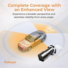Gekeye 4K+1080P Dual Dash Cam w/ WiFi GPS Night Vision + 64GB SD | New Sealed