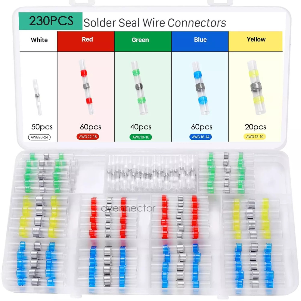 500/160PCS Waterproof Solder Stick Seal Sleeve Heat Shrink Butt Wire Connectors