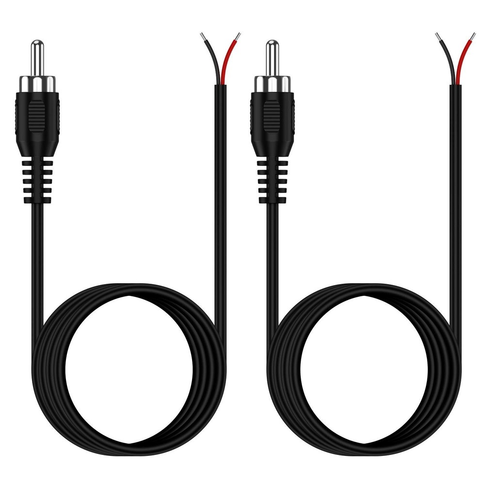 RCA to Bare Wire Cable, (2 Pack 20AWG 6.6 ft) Replacement RCA Male Plug Jack …