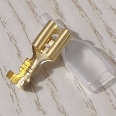 100 Sets Female 6.3mm Spade Connector Wire Crimp Brass Terminal Insulated Sleeve