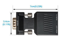 VGA to HDMI Male to Female Video Adapter Cable Converter with Audio HD 1080P