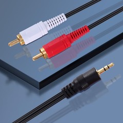 15FT RCA to 3.5mm AUX Cable 3.5 mm 1/8 to RCA 2-Male Headphone Jack Adapter Cord