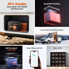 LiTime 12V 320Ah mini Self Heating Bluetooth Lithium Battery For RV Solar Camper
