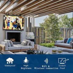 Sylvox 55in Smart Waterproof Outdoor TV 4K UHD IP55 Wireless and 1000Nits US