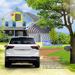 Solar Driveway Alarm- 1/4 Mile Long Transmission Range-1 Receiver+2 Sensors | So