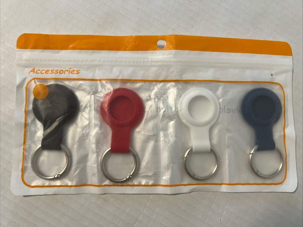 AirTag Holder Set of 4, New, Black/White/Blue/Red