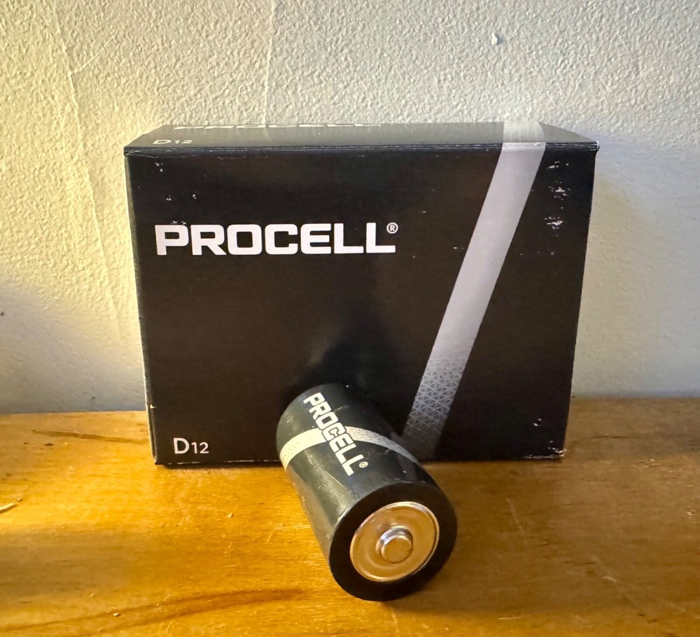 Duracell Procell 1.5V Industrial Grade Alkaline Batteries, D, PC1300-12/Box