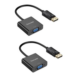DisplayPort to VGA Adapter DP to VGA Male to Female 1080P Video Converter 2 PCS