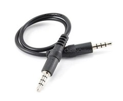 1ft CablesOnline 3.5mm (1/8″) Stereo 4-Pole TRRS Male to Male Cable, AV-1401