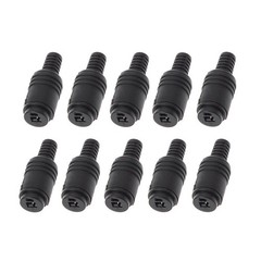 MinnowXY 10 Pcs 2 Pin DIN Speaker Plug 2-Pin app.40mm/1.57in, Black+sliver