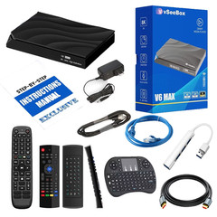 Vseebox V6 Max 2026 Kit with HDMI Cable, Remote, Setup Guide & Power Adapter