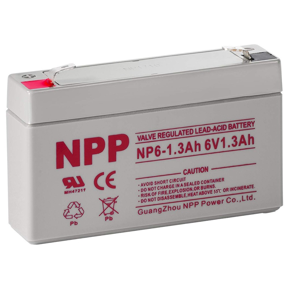 NPP NP6-1.3Ah 6V 1.3Ah AGM VRLA General Series Battery