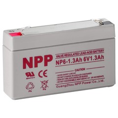 NPP NP6-1.3Ah 6V 1.3Ah AGM VRLA General Series Battery