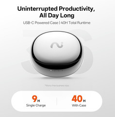 AI Voice Recorder Earbuds Real-Time Transcription ANC Meeting Notes | Silver