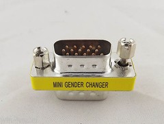 VGA/SVGA 15 Pin DB15 Male To Male Plug D-SUB 3 Rows Mini Gender Changer Adapter