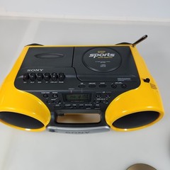 Sony CFD-980 ESP Sports Water Resistant Boombox CD Cassette AM/FM Yellow TESTED
