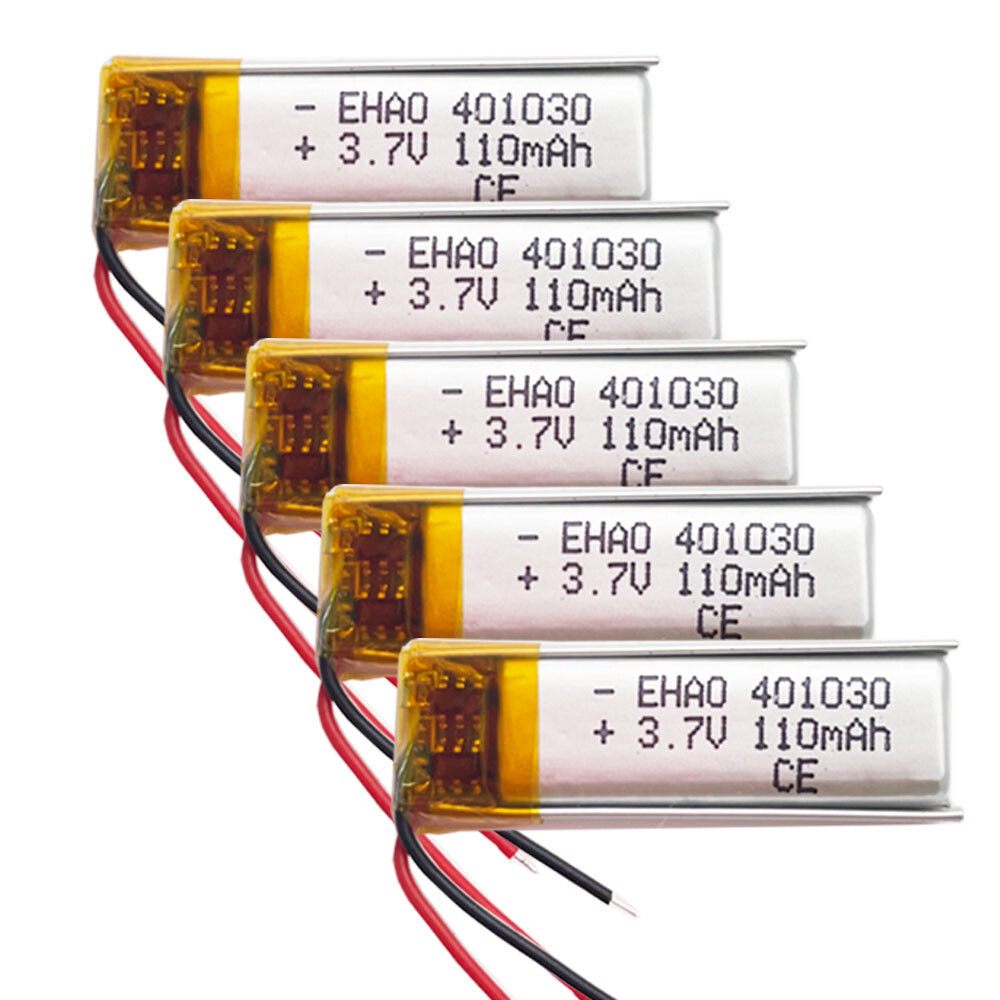 5 x 3.7V 110mAh 401030 Li-Po Rechargeable Battery For Mp3 Bluetooth Headset GPS