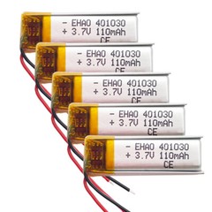 5 x 3.7V 110mAh 401030 Li-Po Rechargeable Battery For Mp3 Bluetooth Headset GPS