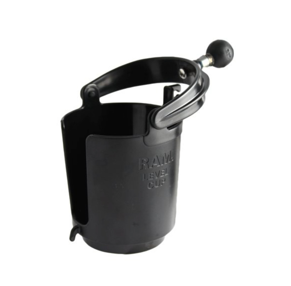 RAM Mount Self Leveling Cup Holder with 1 inch Ball RAMB132B-WH1