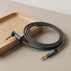 AUX Cord 6ft,3.5mm Stereo Audio Cable 90 Degree Nylon Braided 3.5mm Male to Male