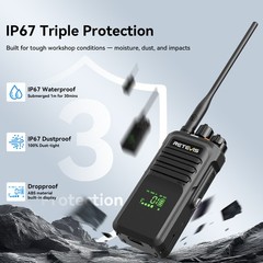 2* NR40 DMR/Analog Two Way Radio ARC4/AES256 Noise Reduction & Waterproof Mic