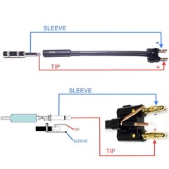6 Inch 14 Inch Ts Mono Female Jack To Male Banana Plugs Speaker Cable 2 Pack