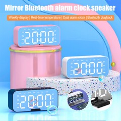 Wireless Bluetooth Speaker Alarm Clock MP3 Player FM Radio Phone Holder Stand US