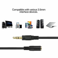 5 ft 3.5mm 1/8″ Stereo Audio Aux Headphone Cable Extension Cord Male to Female