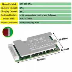 48V-13S-15/20/25/35A Li-ion Battery BMS PCB PCM Balance Circuit Board For E-Bike