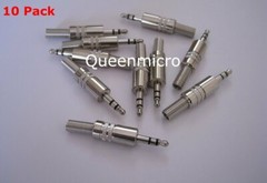 10 Pack – 3.5mm Stereo Metal Male Repair Headphone Solder Audio Connector Plug