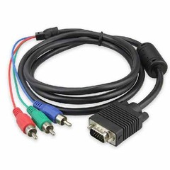 NEW VGA Male to male RGB Y, Pr, Pb 3rca Component Cable TV HDTV adaptor gm