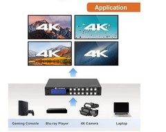 J-Tech 4×4 HDMI Matrix Switch 4K 60Hz Web GUI App Compatible w/ HDR Dolby Vision