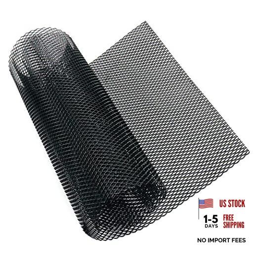 Car Grill Mesh,40 x 13 inch Universal Black Mesh,Aluminum 8x4mm Rhombus Black