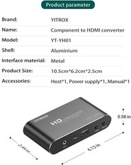 Component to HDMIConverter Upscaler Scaler YPbPr to HDMI Converter Support 1080P