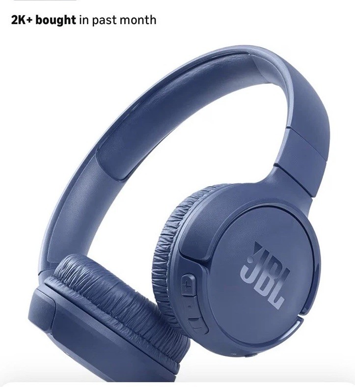 JBL Tune 510BT Bluetooth Foldable Headphones with Built-In Microphone, Blue