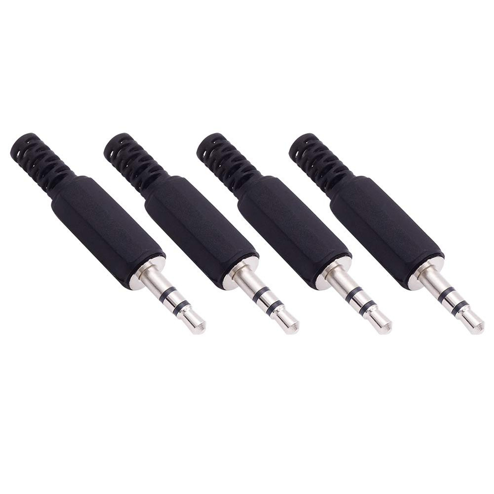 3.5mm Stereo Male Plug Jack Solder Repair Connector TRS Headphone Audio 4 Pack