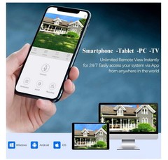OOSSXX Solar Wireless Security 2Cameras W/Station Outdoor WiFi CCTV Night Vision