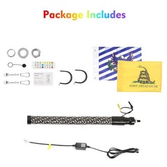 1FT/2FT Spiral LED Fat Whip Light Antenna RGB Chasing For Can-am X3 RZR UTV ATV