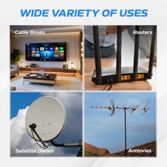 RG6 Quad Shield Coaxial Cable Extension TV Antenna Satellite Cord 3ft-100ft Lot