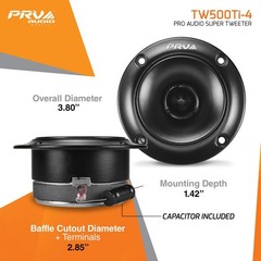 2x PRV 6.5″ Bullet Midrange Speakers + 2x Super Tweeters 1080 Watts Package