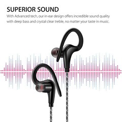 Wired In-Ear Sport Hifi Earphone Earbuds Over Ear Hook Headphone 3.5mm With MIC