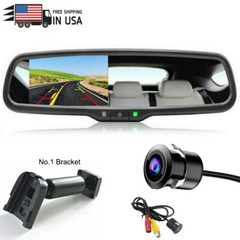 4.3‘’ Rear View Mirror Monitor No1 Bracket + Reversing Backup Camera Waterproof
