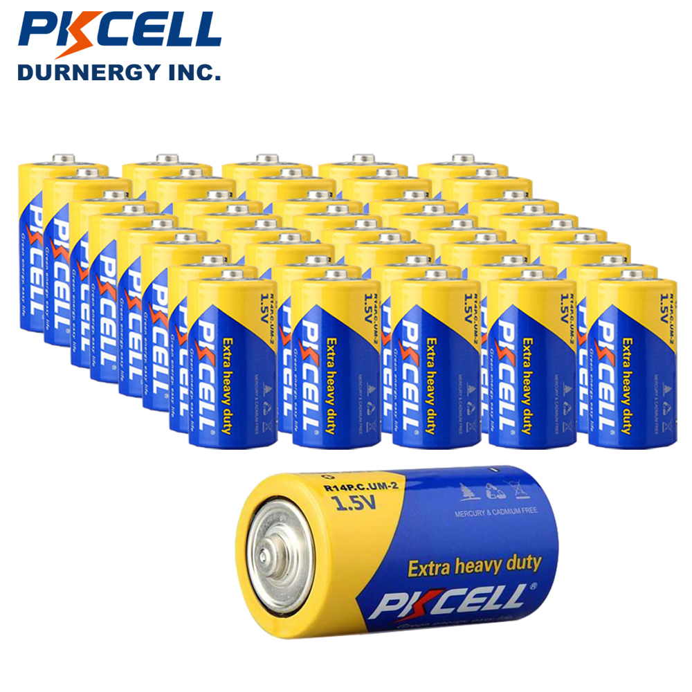 50PC “C” Size “C” Battery Batteries Super Heavy Duty Power Zinc Carbon R14P 1.5V